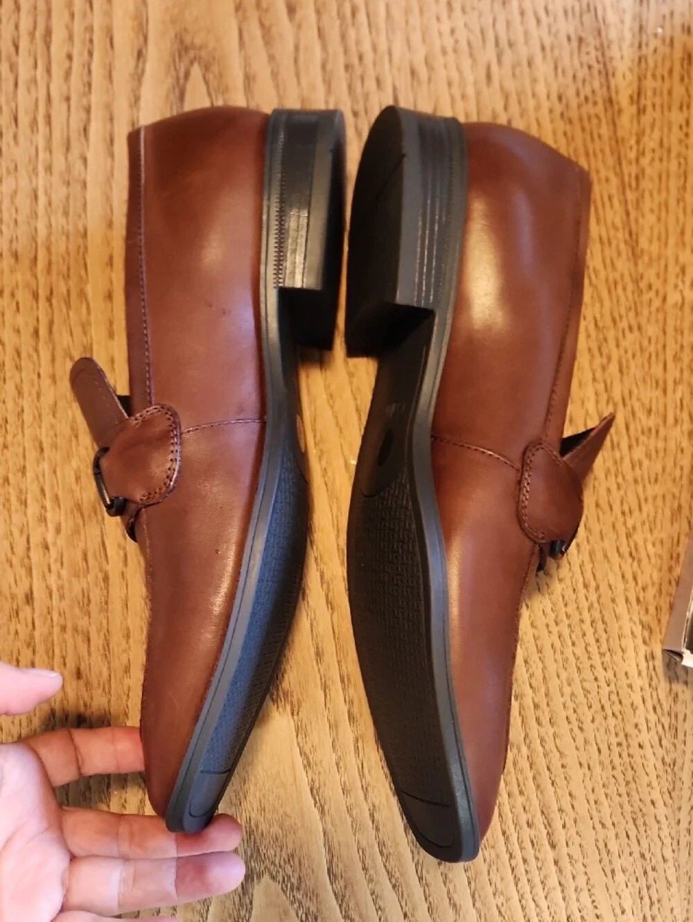 Calvin Klein Men’s Bronw Leather Bit Slip-On Loafers